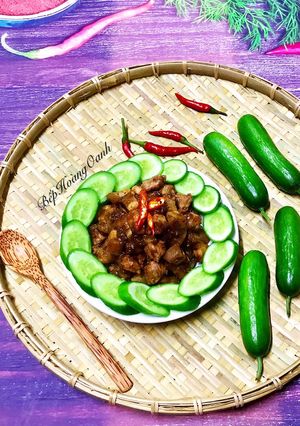 Hình của món Mắm Ruốc Xào Thịt Ba Rọi.
