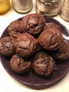 Csokis-banános muffin (cukormentes) recept fotója