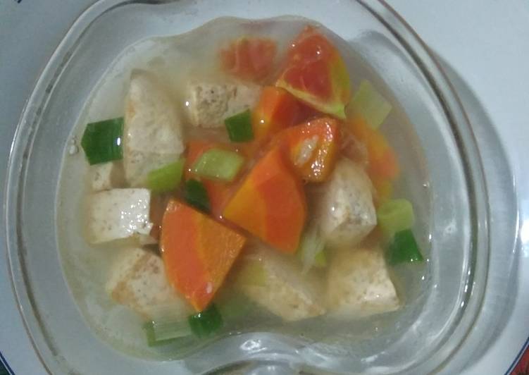 Langkah memasak Sup Tahu Wortel (Menu Si Kecil) yang praktis