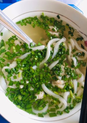 Hình của món Bánh canh cá thác lác hẹ hành- ngon bổ dưỡng cho bé nhé:).