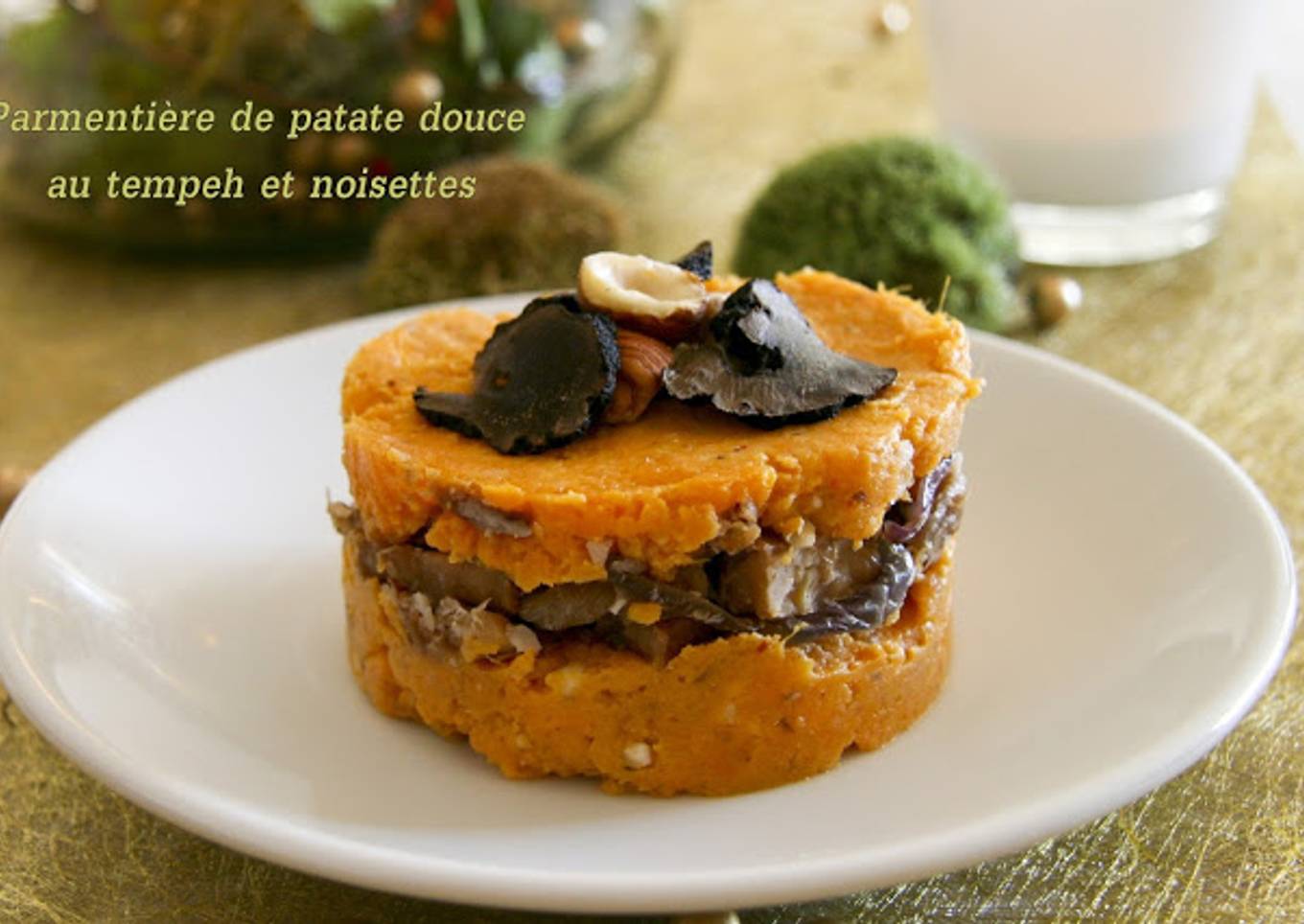 Parmentière de patate douce au tempeh et noisettes