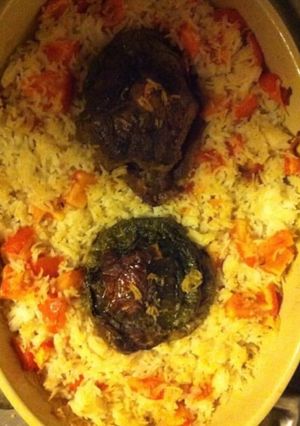Une photo de Courgettes rondes farcies au veau et riz aux tomates