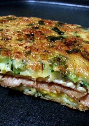 A picture of Leek pancake ~ Taiwanese flavor.