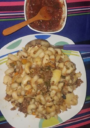 Una foto de Ají de fideo😋😋😋