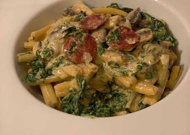 Easiest Way to Make Any-night-of-the-week Chorizo and Spinach Creamy Pasta