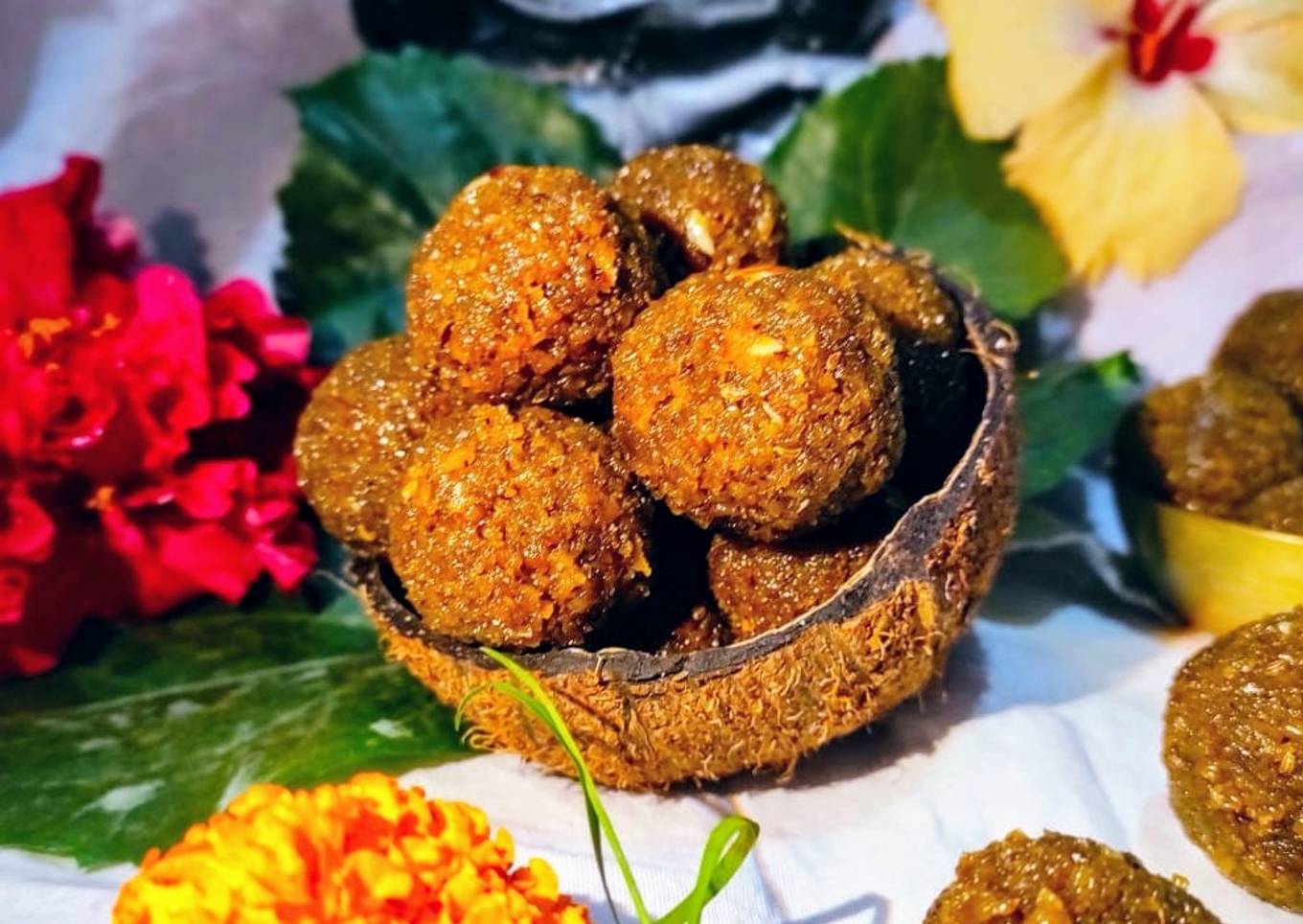 Coconut jaggery ladoo