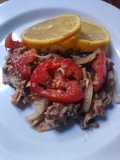 Ensalada de Caballa con Limón  Tomate y Cebolla