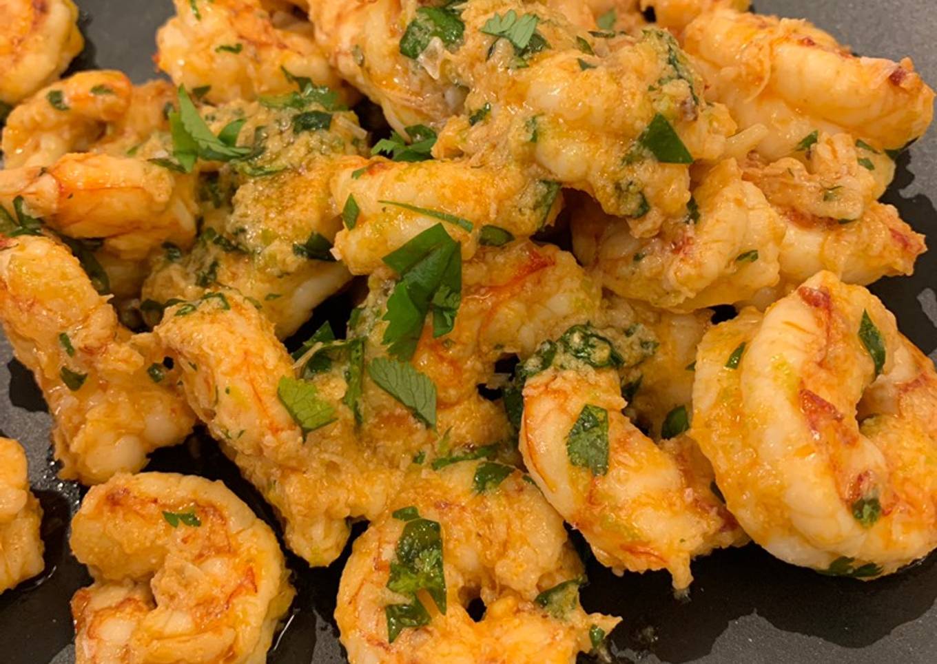 Shrimp with cumin, lemon and ginger