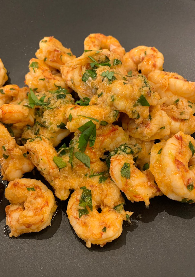 A picture of Shrimp with Cumin, Lime, and Ginger.