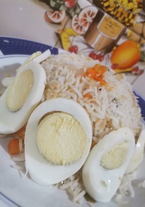 A picture of Egg veg fried rice.