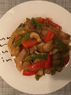 Una foto de Carne y verduras con vinagre de arroz