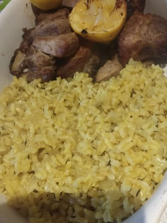 Foto de Peru assado com arroz de açafrão