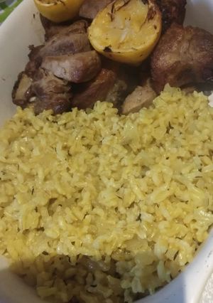 Foto de Peru assado com arroz de açafrão