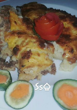 صورة لوصفة فطيرة الشيبرد (البطاطس المهروسة مع اللحمة المفرومة)