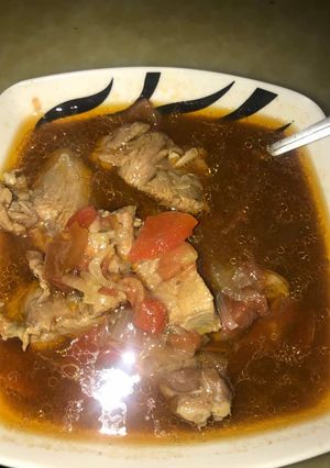 A picture of Cow meat pepper soup.