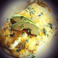 A picture of Mike's White Green Chile Chicken Enchiladas.