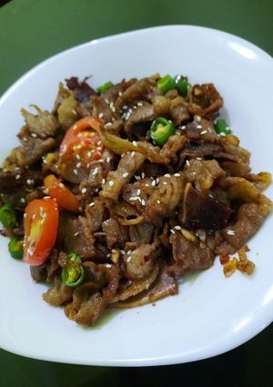 Foto resep Beef belly slice teriyaki