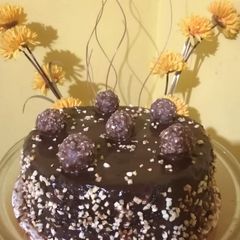 A picture of Microwave Ferrero Rocher Cake.