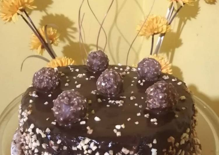 Steps to Prepare Any-night-of-the-week Microwave Ferrero Rocher Cake