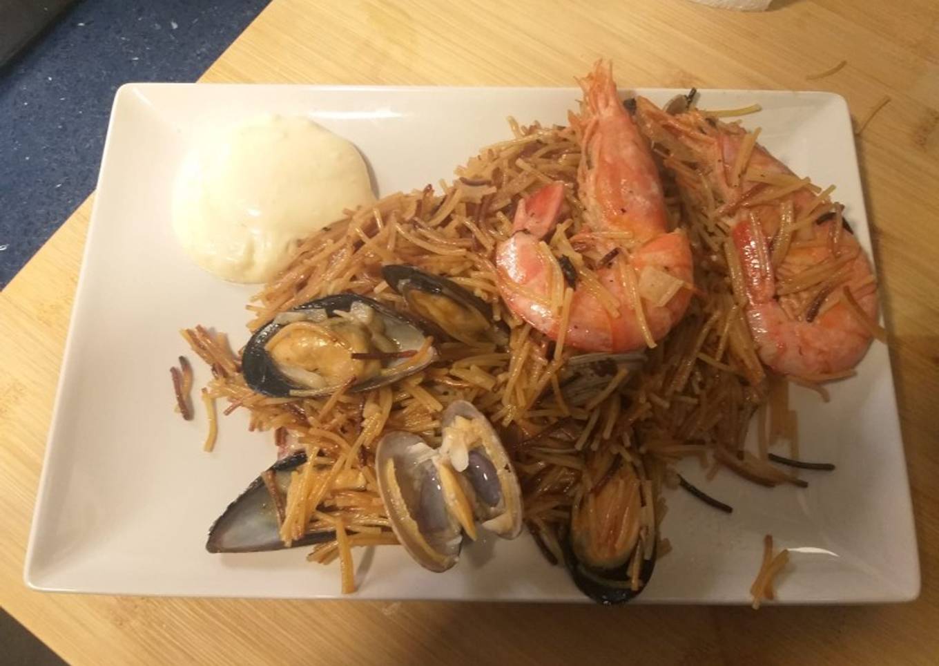 Fideuá con Alioli (Sin sal)