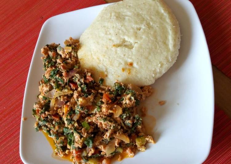 Scrambled eggs mixed with Spinach #localfoodcontest_mombasa