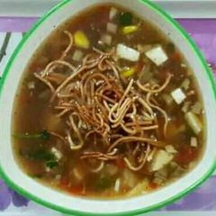 A picture of Bottle gourd manchow soup.