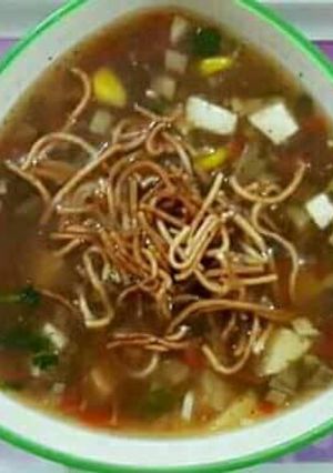 A picture of Bottle gourd manchow soup.