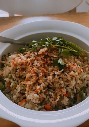 Hình của món Cơm chiên hến.