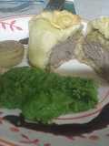 Lomo Wellington con puré de arvejas