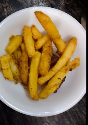 A picture of McCain French fries at home.