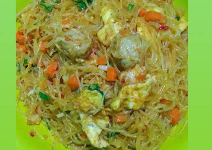 Anti Ribet, Bikin Bihun goreng telur bakso Menu Enak