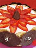 Tarta mousse de natillas de chocolate y fresa
