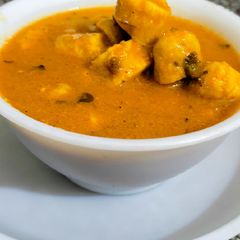 A picture of Gatte ki sabzi (without onion, garlic).