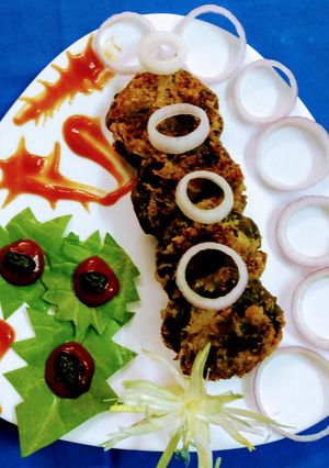 A picture of Spinach kebab.