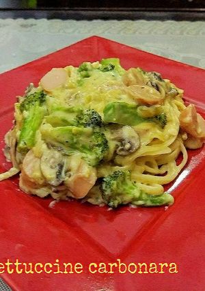 Foto resep Creamy fettuccine carbonara