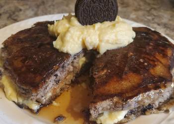 How to Prepare Appetizing Brads copycat IHOP oreo pancakes w custard creme