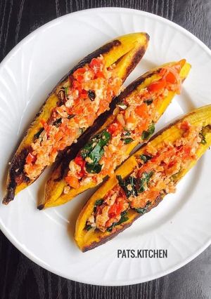 A picture of Stuffed Oven roasted Plantain.