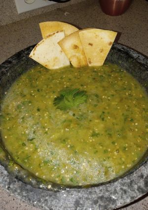 A picture of Salsa Verde (Tomatillo Sauce).