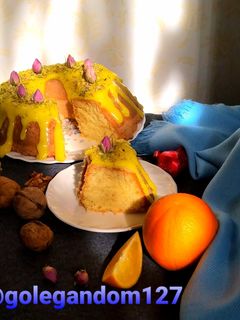 عکسی از دستور کیک با طعم بستنی سنتی
