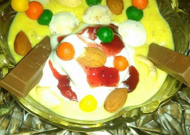 Recipe of Homemade Colourful custard with multi lavour