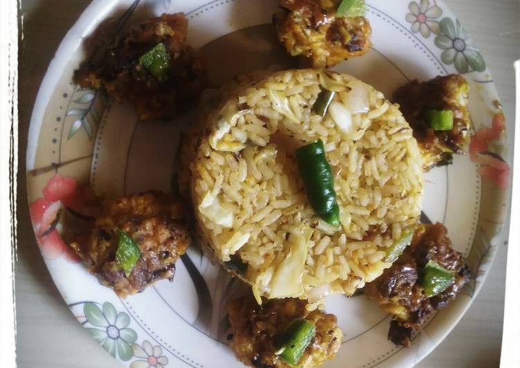 Easiest Way to Prepare Favorite Gobi balls with gobi rice