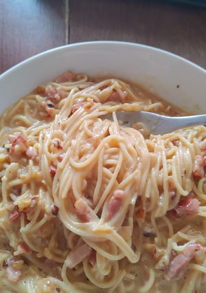 Una foto de Pasta carbonara