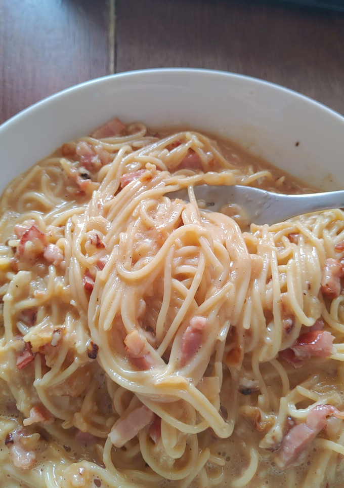 Una foto de Pasta carbonara
