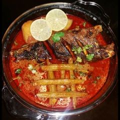 A picture of Sajna(drum stick) Aloo with fish 🐟🐟🐟.