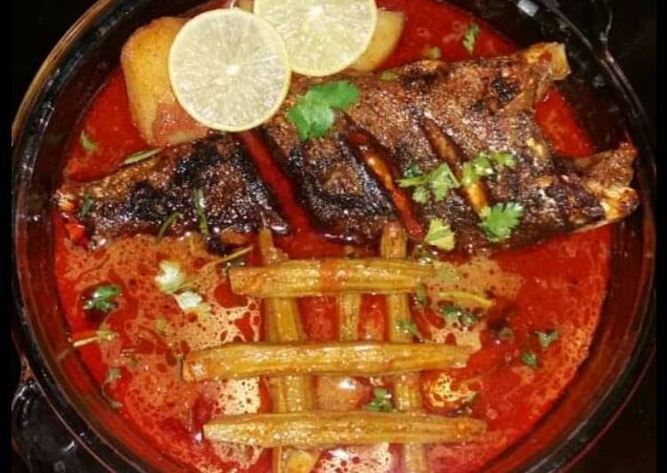 Recipe of Perfect Sajna(drum stick) Aloo with fish 🐟🐟🐟