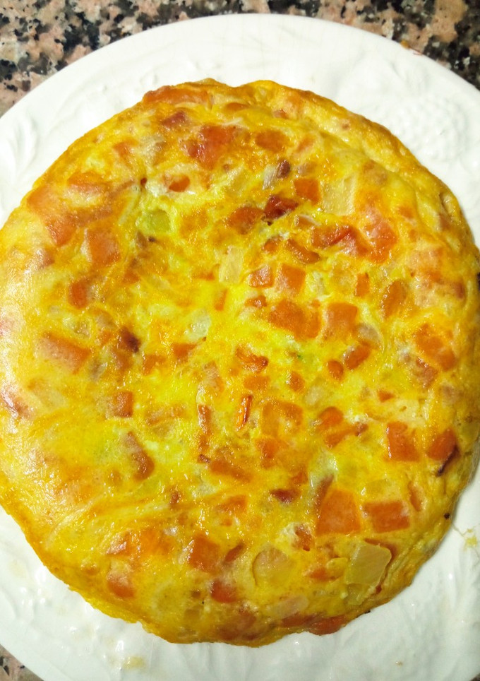 Una foto de Tortilla de boniato con cebolla