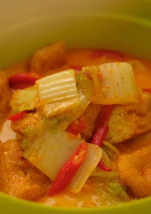 Foto resep Sawi Putih Tahu Santan