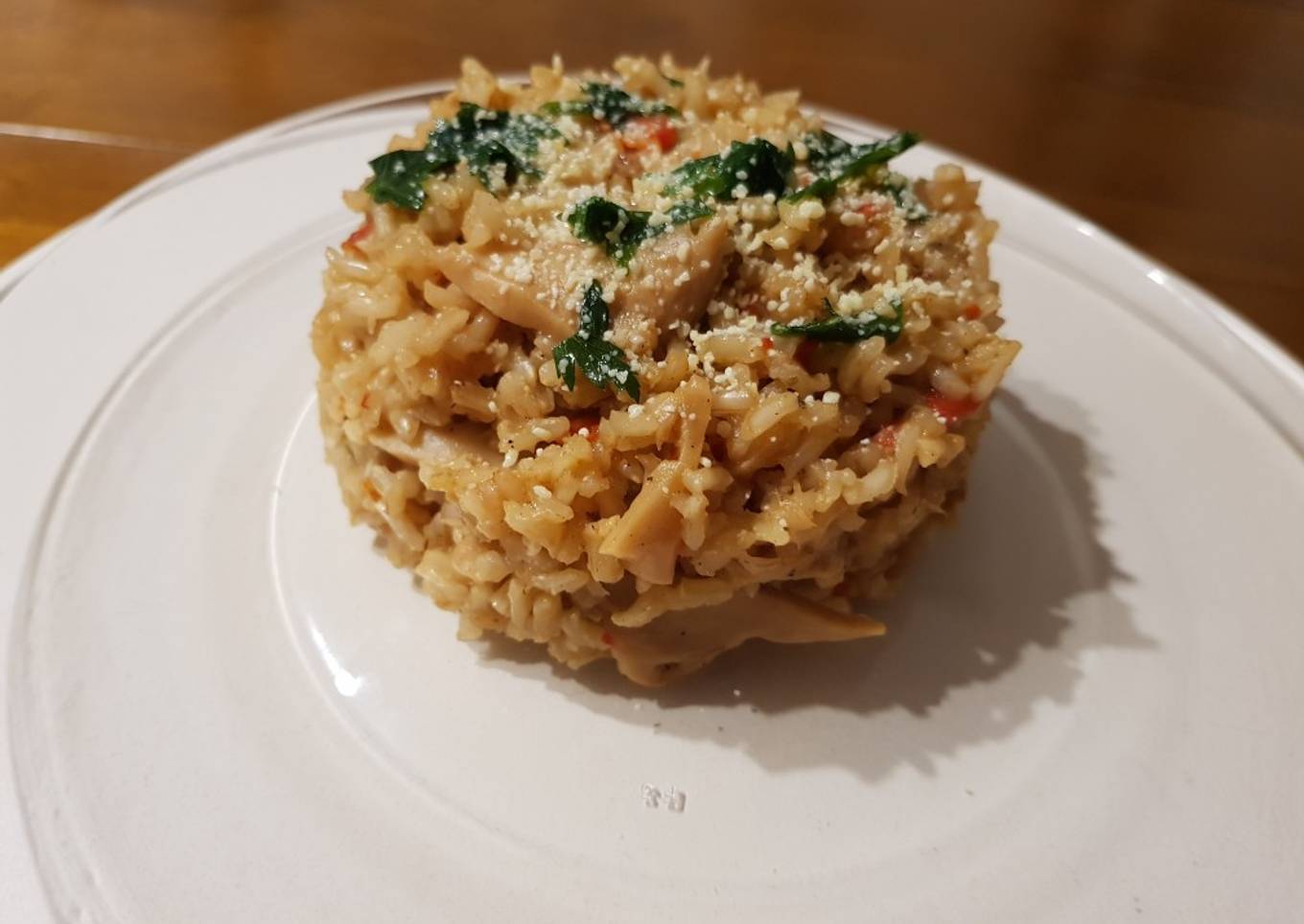 Risotto de arroz integral con champiñones