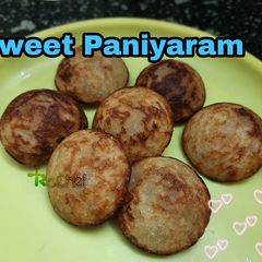 A picture of SWEET PANIYARAM with Rice flour.