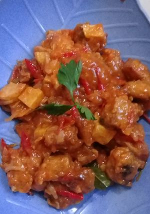 Foto resep Tuna crispy pedas manis with potatos